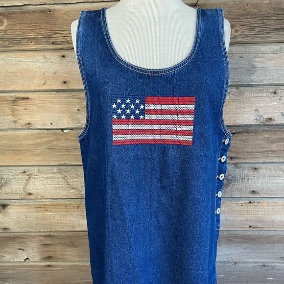 J.L. N.Y. Sport Denim Sleeveless Maxi Dress Size L EUC - Picture 2 of 9